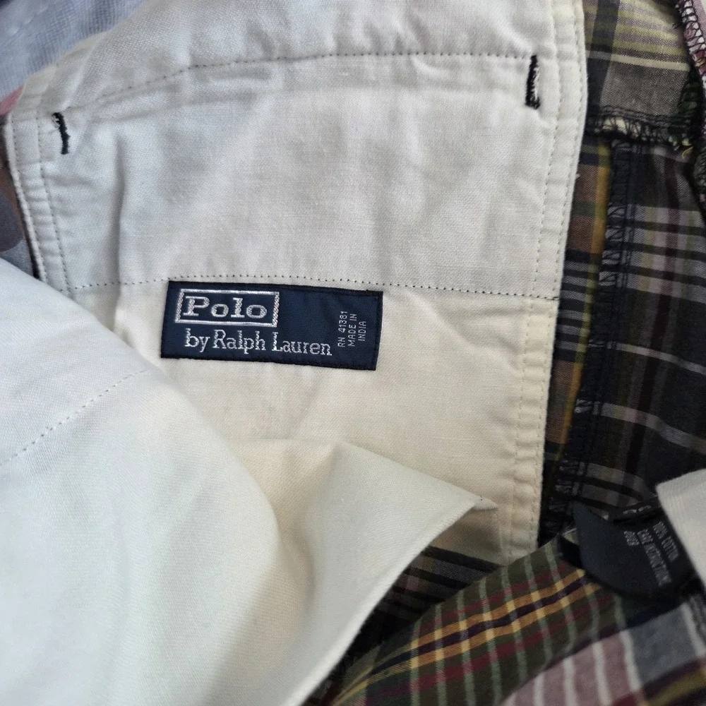 Polo Ralph Lauren Patchwork Authentic India Madras Shorts Mens 36 Cotton Preppy